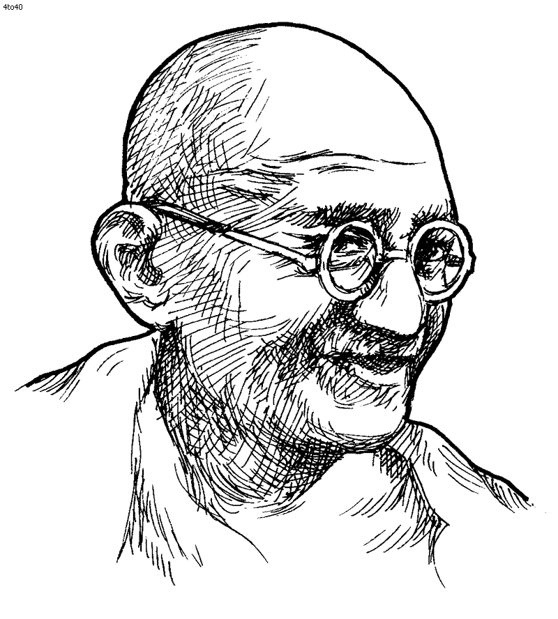 gandhiji standing coloring pages - photo #22