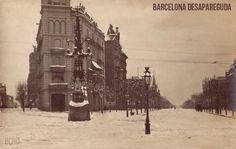 Gran Nevada a Barcellona il 15 gennaio 1914 Cruïlla de Av. Diagonal amb Passeig de Gracia