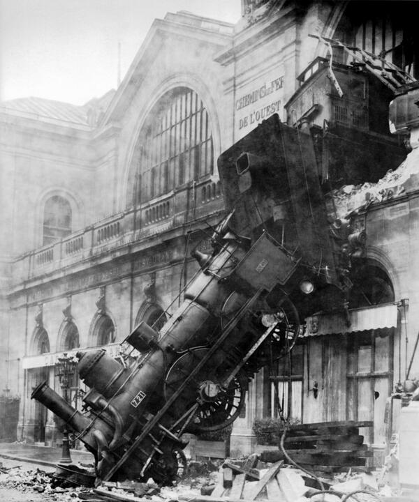 Il relitto di un treno a Montparnasse, 22 ottobre 1895