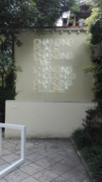 "Changing Place, Changing Time, Changing Thoughts, Changing Future" (2003) by Maurizio Nannucci @ Peggy Guggenheim Collection