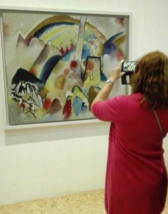 "Paesaggio con macchie rosse, n. 2" (1913) by Vasily Kandinsky @ Peggy Guggenheim Collection
