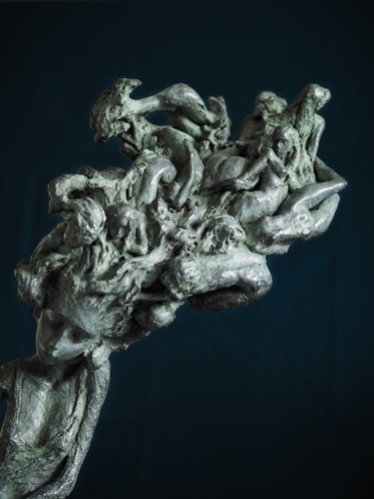Valérie Hadida. Detail of “Nocturna” (2017), bronze, 25 1/5 × 17 7/10 × 7 9/10 inches