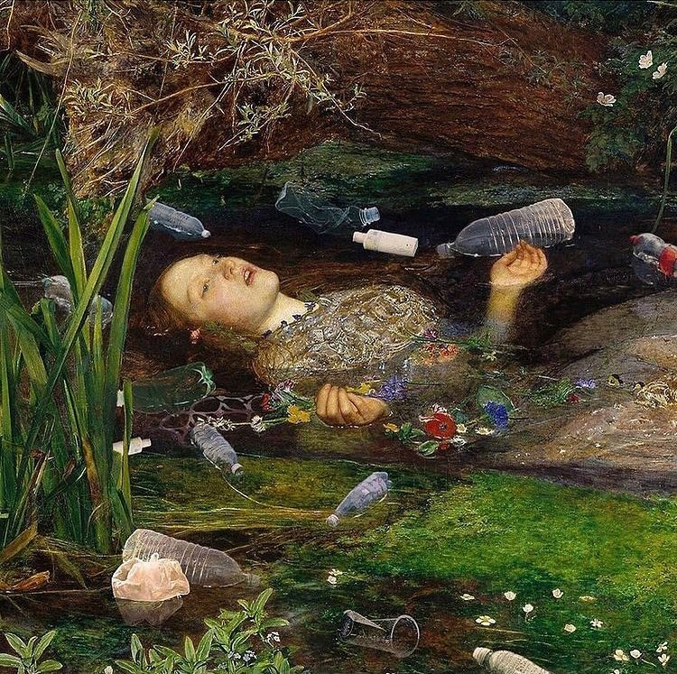 Ophelia” a modern digital remake by Raquel Aparicio (original painting by John Everett Millais 1851-1852)