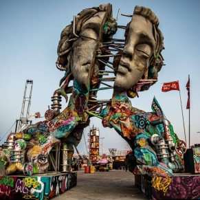 "Chasm" by Daniel Popper ft. A-A-Ron (graffiti tags) in Las Vegas at Electric Daisy Carnival