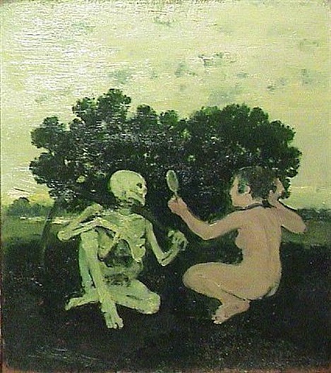 "Woman and Skeleton" by Albert York