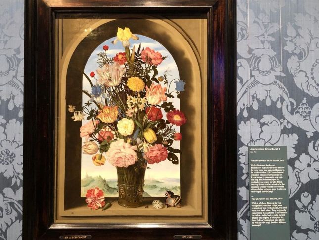 “Vase of flower’s in a window” (1618) by Ambrosius Bosschaert